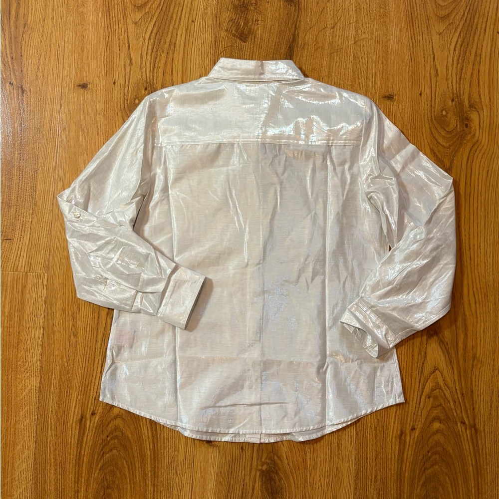 Ruby Rd. Metallic Silver Blouse - Picture 2 of 4